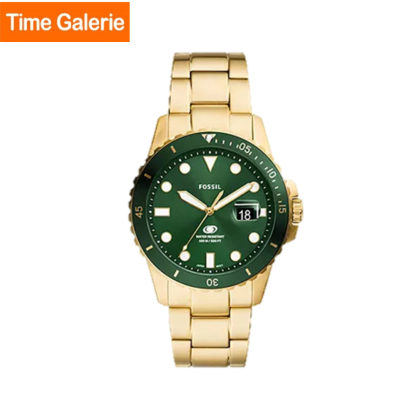 Fossil FS6030 Blue Dive Three-Hand Date Gold-Tone Stainless Steel Men Watch Fossil FS6030 Blue Dive Three-Hand Date Gold-Tone Stainless Steel Men Watch